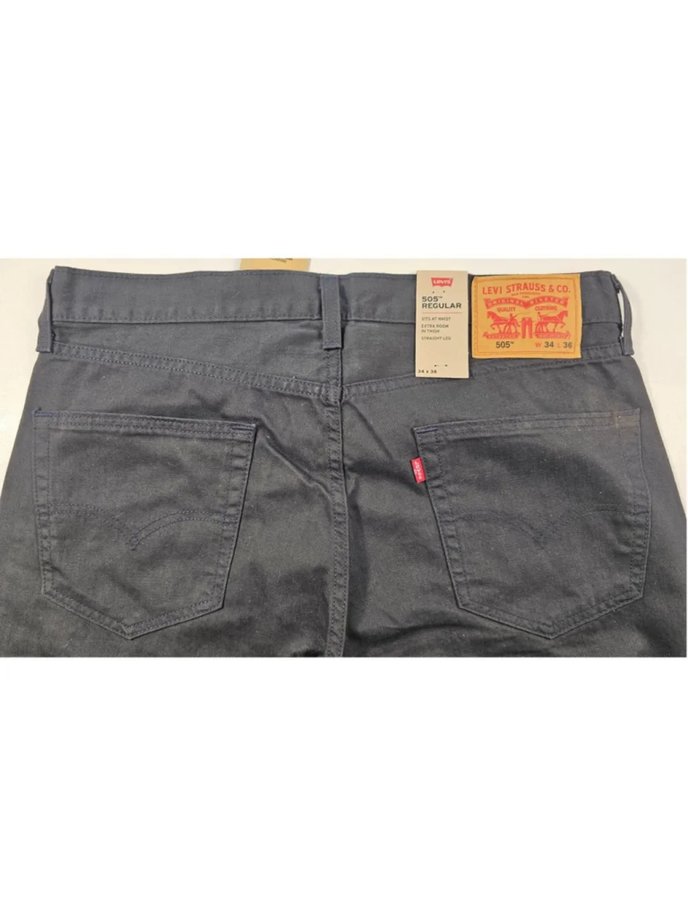 NWT 505 regular levis 34 x 36 grunge black wash everyday straight leg jeans NEW